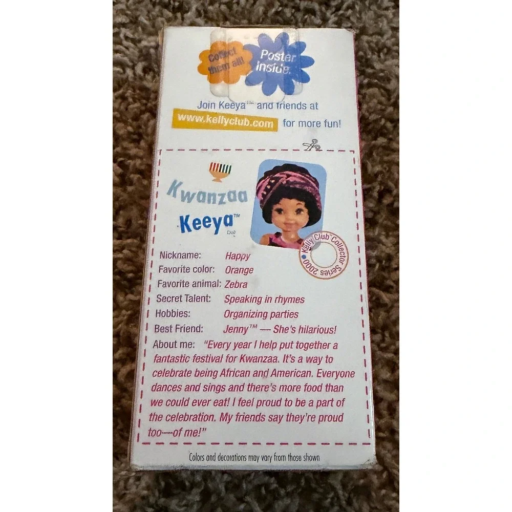 Mattel-Barbie-Kelly Club- Kwanzaa Keeya Africa American Doll-Vintage (NWT)